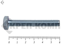 Болт полная резьба, цинк DIN933 6х 60 пр.8,8 (25кг/2016)