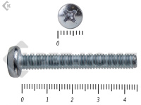 Винт полуцилиндрическая головка,цинк DIN7985 4х45 Фасовка (350шт)