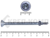 Саморезы Конструкционные, потай Torx, цинк с нарез. ушками на наконечнике  6.3х80 (100 шт)