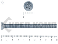 Винт потайной,цинк DIN965 5х100 (10шт)