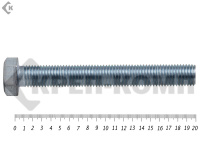 Болт полная резьба, цинк DIN933 20х200 пр.5,8 (2шт)