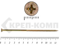 Саморез жёлтый цинк PH-2, по дереву 4,8х127 (10шт)