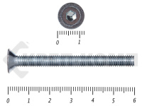 Винт потайной с внутр. шестигр., полная резьба, цинк DIN 7991  6х 60 пр.10,9 Фасовка МОСКРЕП(100шт)