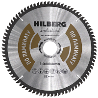 Диск 210*30*80Т, пильный Hilberg Industrial Ламинат (1 шт)