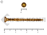 Саморезы Конструкционные, потай Torx, желтый цинк   3.0х 35 мм (50 шт) – фото