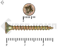 Саморез желтый цинк POZY  3х25 Фасовка (1500шт)